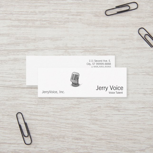 Microphone Mini Business Card (Front/Back In Situ)