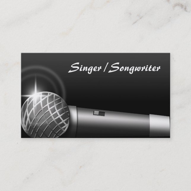 Microphone Music Business Cards (Front)