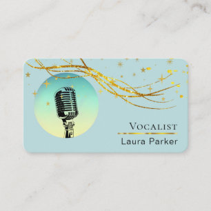 Microphone Music Vocalist Voice Over Artist Business Card