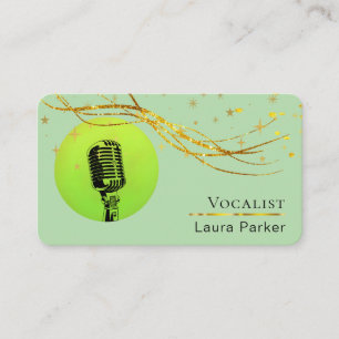 Microphone Music Vocalist Voice Over Artist Business Card