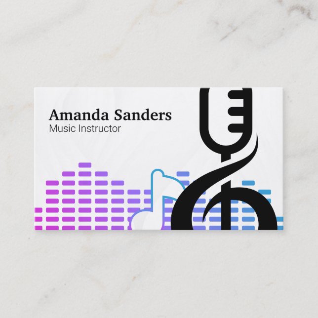 Microphone Musical Note | Equalizer Business Card (Front)