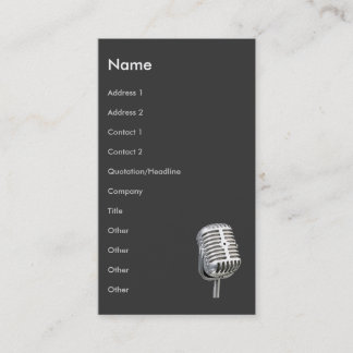 microphone old style business card vertical