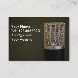 Microphone on dark background business card