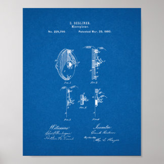 Microphone Patent - Blueprint Poster