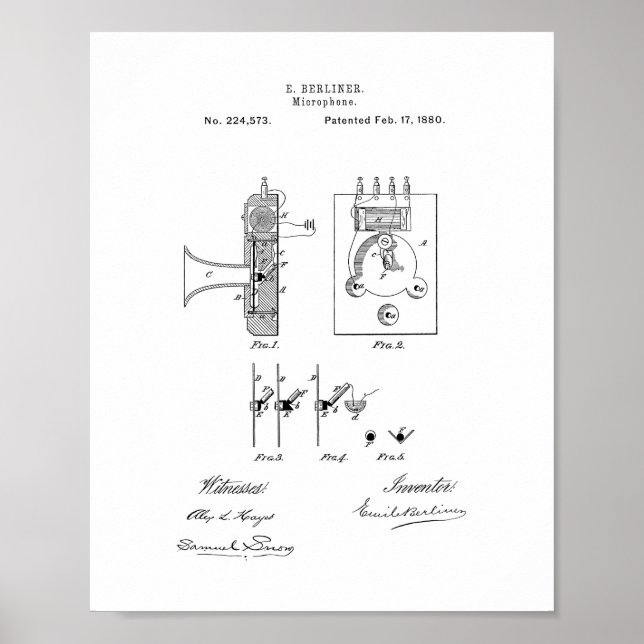 Microphone Patent Poster (Front)