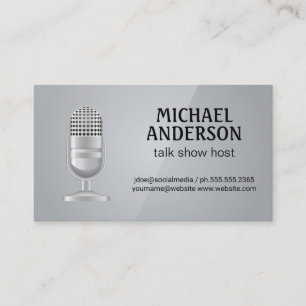 Microphone   Podcast Host   Grey Gloss Business Card