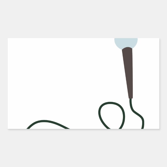Microphone Rectangular Sticker (Front)