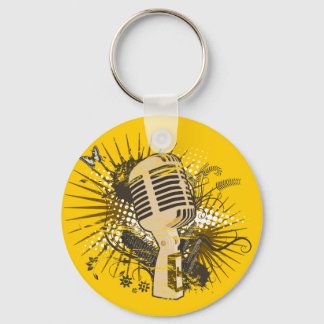 Microphone Retro Key Ring