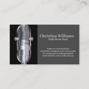 Microphone Singer Entertainer Business Card