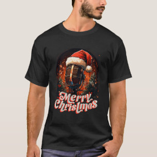 Microphone Singing Music Loving Merry Christmas Si T-Shirt