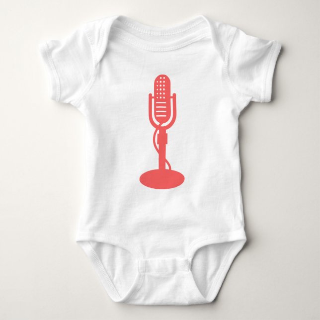 Microphone - Tropical pink Baby Bodysuit (Front)