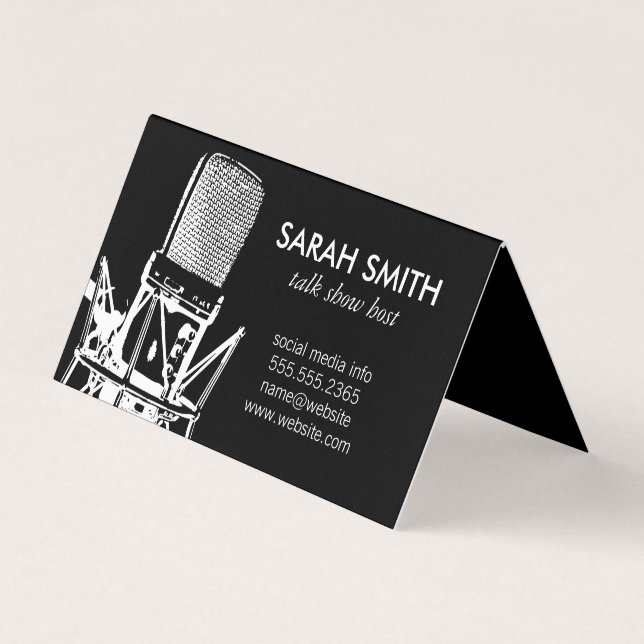 Microphone | Vlogger | Podcast Business Card (Front)