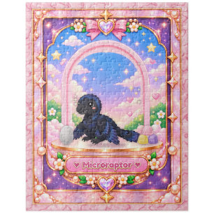 Microraptor Dinosaur, Kawaii Art Jigsaw Puzzle