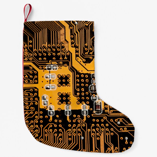 Microschema texture illustrationchip,micro,backgro small christmas stocking (Front)