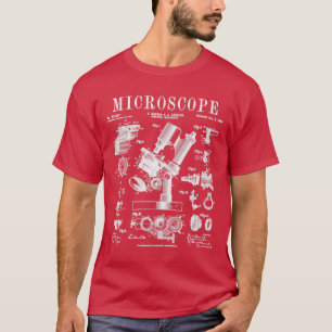 Microscope Biologist Science Vintage Patent Drawin T-Shirt