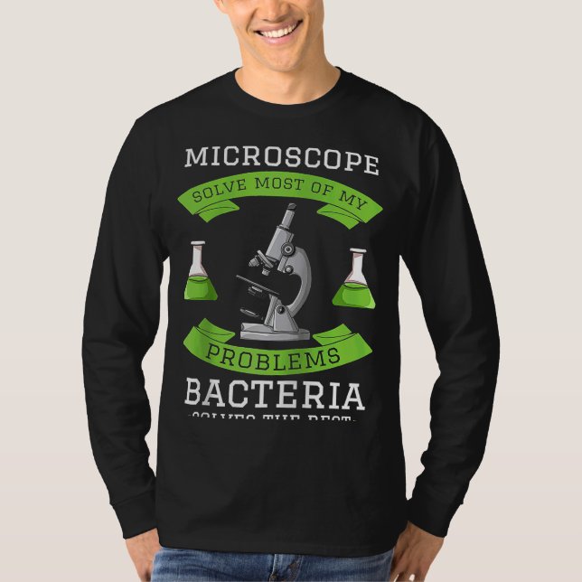 Microscope Microbiology Laboratory Biology Science T-Shirt (Front)