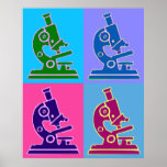 Microscope Pop Art Poster<br><div class="desc">At String Theory humour and knowledge are abundant in our diverse selection of apparel and remember 99% of the items offered in my gallery can be customised to your taste!</div>