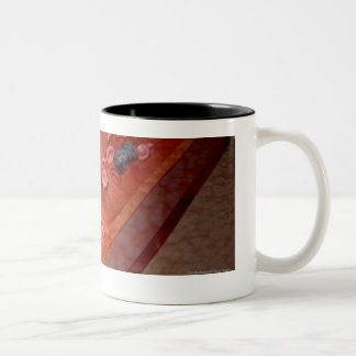 Microscopic rendering of a blood infection Two-Tone coffee mug