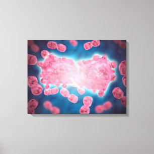 Microscopic View Of A Group Of Leukaemia Cell Canvas Print