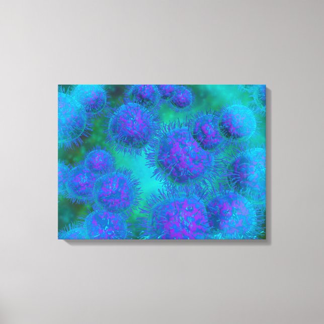 Microscopic View Of Diplococcus Bacterium Canvas Print (Front)