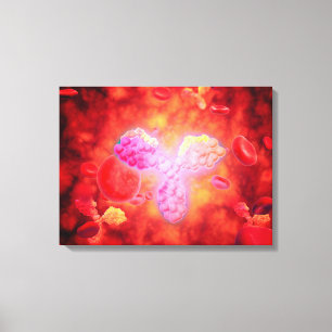 Microscopic View Of Human Anitbodies Canvas Print