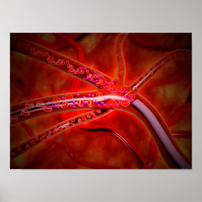 Microscopic View Of Medicine Being Injected Poster (Front)