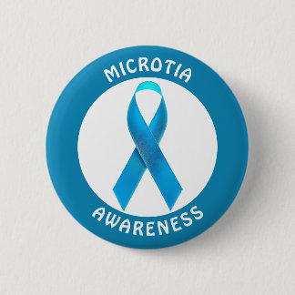 Microtia Blue Awareness Ribbon 6 Cm Round Badge
