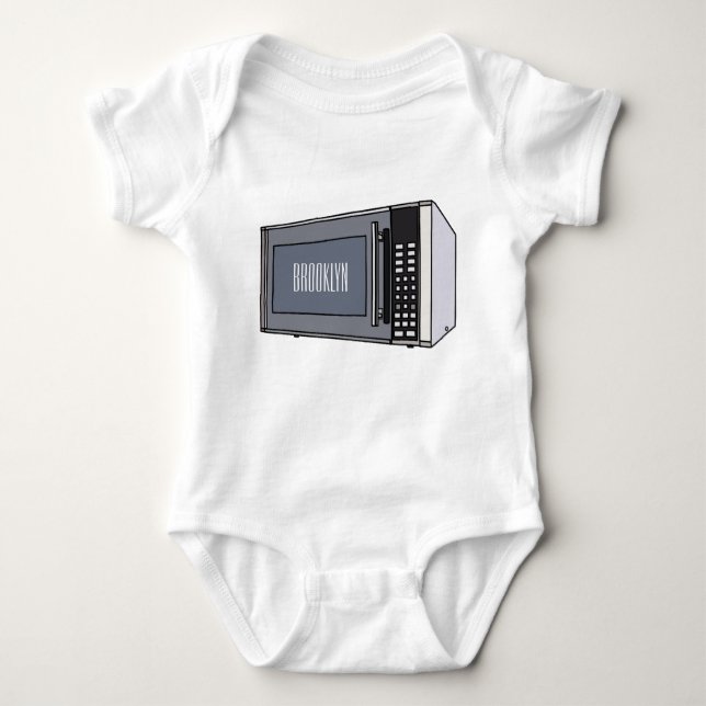 Microwave cartoon illustration baby bodysuit (Front)