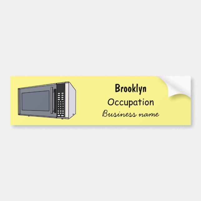 Microwave cartoon illustration bumper sticker (Front)