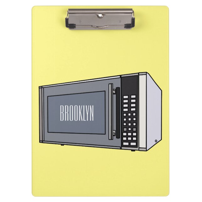 Microwave cartoon illustration clipboard (Front)