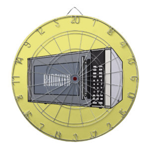 Microwave cartoon illustration dartboard