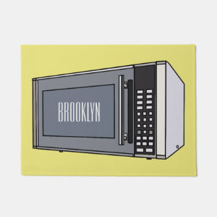 Microwave cartoon illustration doormat