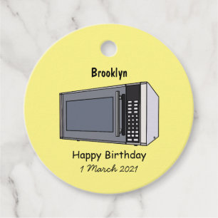 Microwave cartoon illustration favour tags