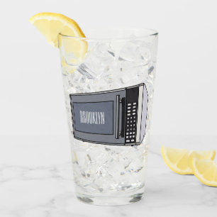 Microwave cartoon illustration glass