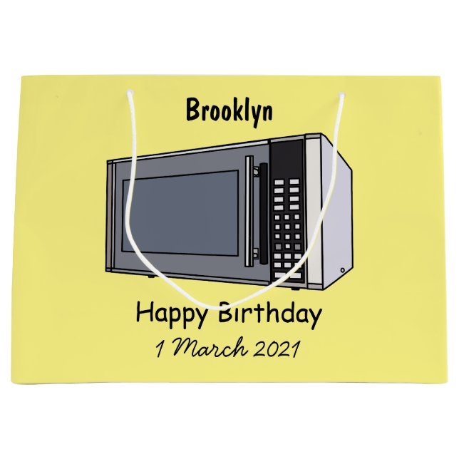 Microwave cartoon illustration large gift bag (Front)