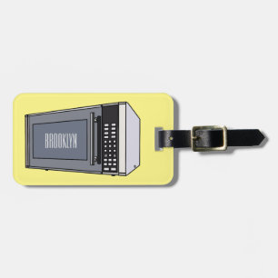 Microwave cartoon illustration luggage tag