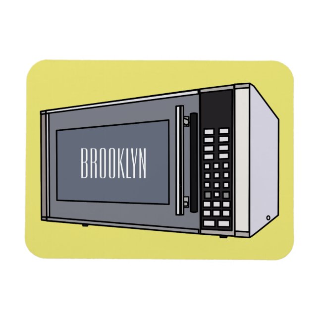 Microwave cartoon illustration magnet (Horizontal)