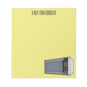 Microwave cartoon illustration notepad