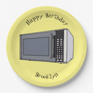 Microwave cartoon illustration paper plate