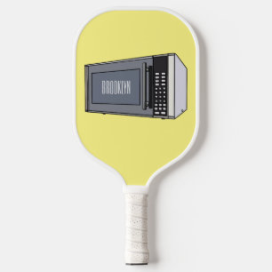 Microwave cartoon illustration pickleball paddle