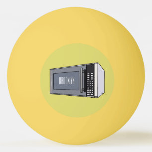 Microwave cartoon illustration ping pong ball