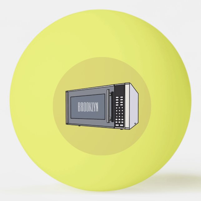 Microwave cartoon illustration ping pong ball (Front)