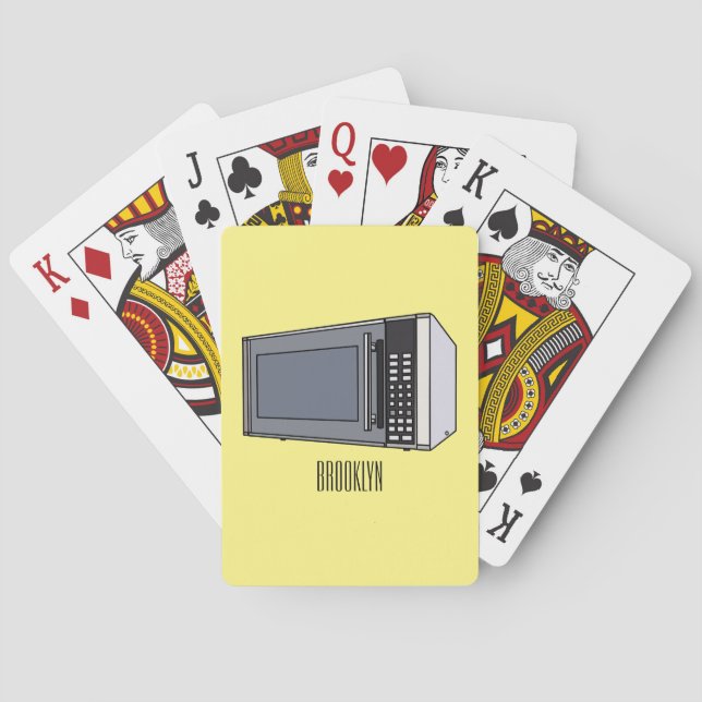 Microwave cartoon illustration playing cards (Back)