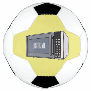 Microwave cartoon illustration soccer ball