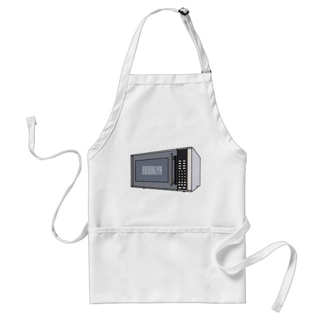 Microwave cartoon illustration standard apron (Front)