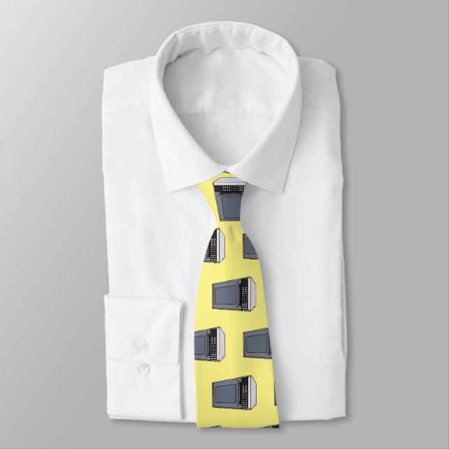 Microwave cartoon illustration tie (Tied)