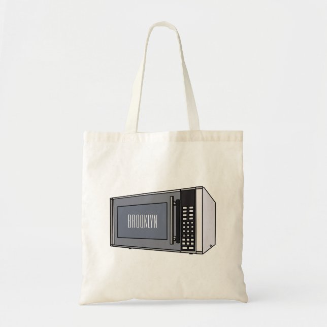 Microwave cartoon illustration tote bag (Front)