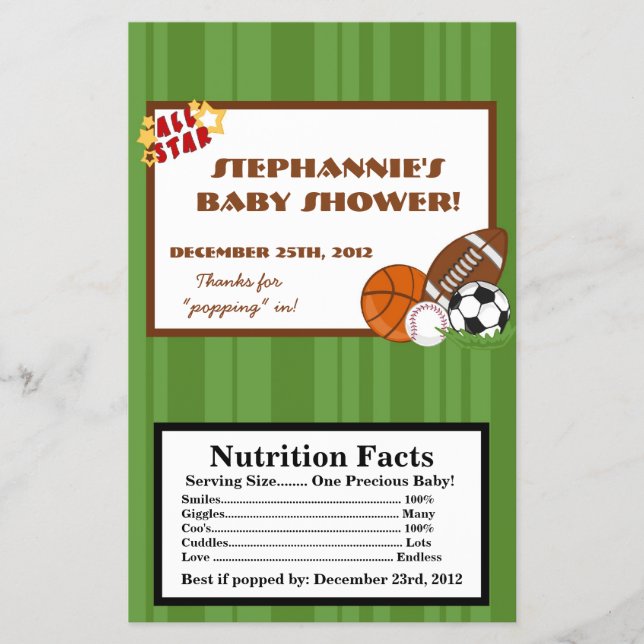 Microwave Popcorn Wrapper All-Star Green (Front)