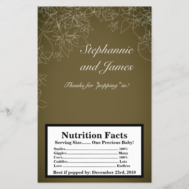 Microwave Popcorn Wrapper Autumn Floral Fall Brown (Front)