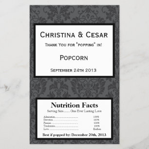 Microwave Popcorn Wrapper Black Grey Formal Gothic